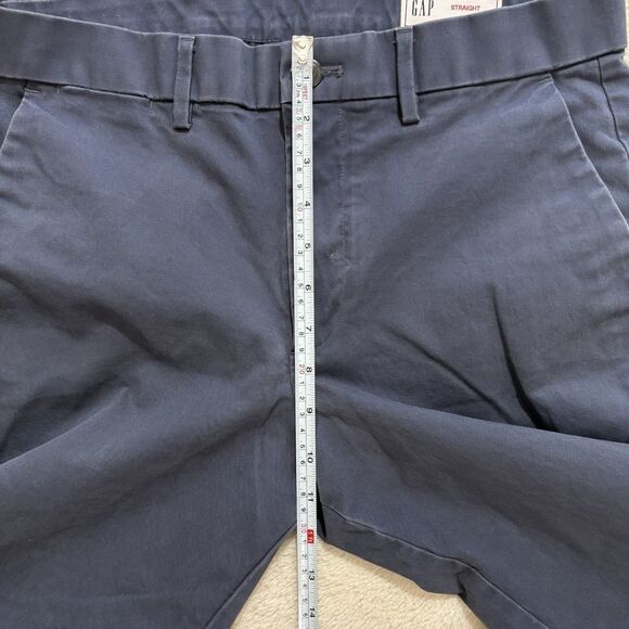 Gap Pants Chino Mens 33x32 Straight Fit Blue Performance Flat Front Khaki Casual - Picture 9 of 10